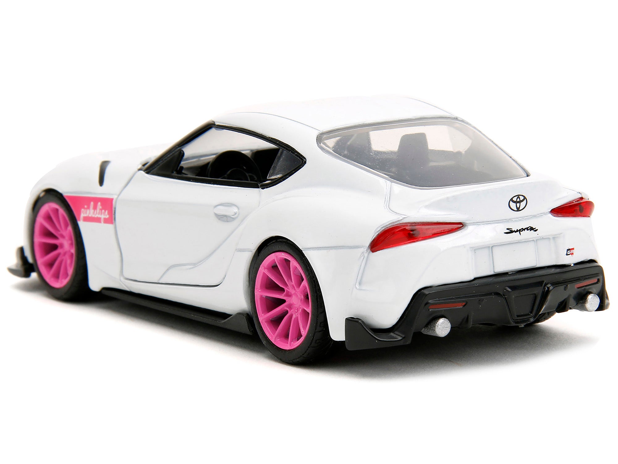 2020 Toyota Supra White Metallic with Pink Wheels "Pink Slips" Series 1/32 Diecast Model Car by Jada - image 5