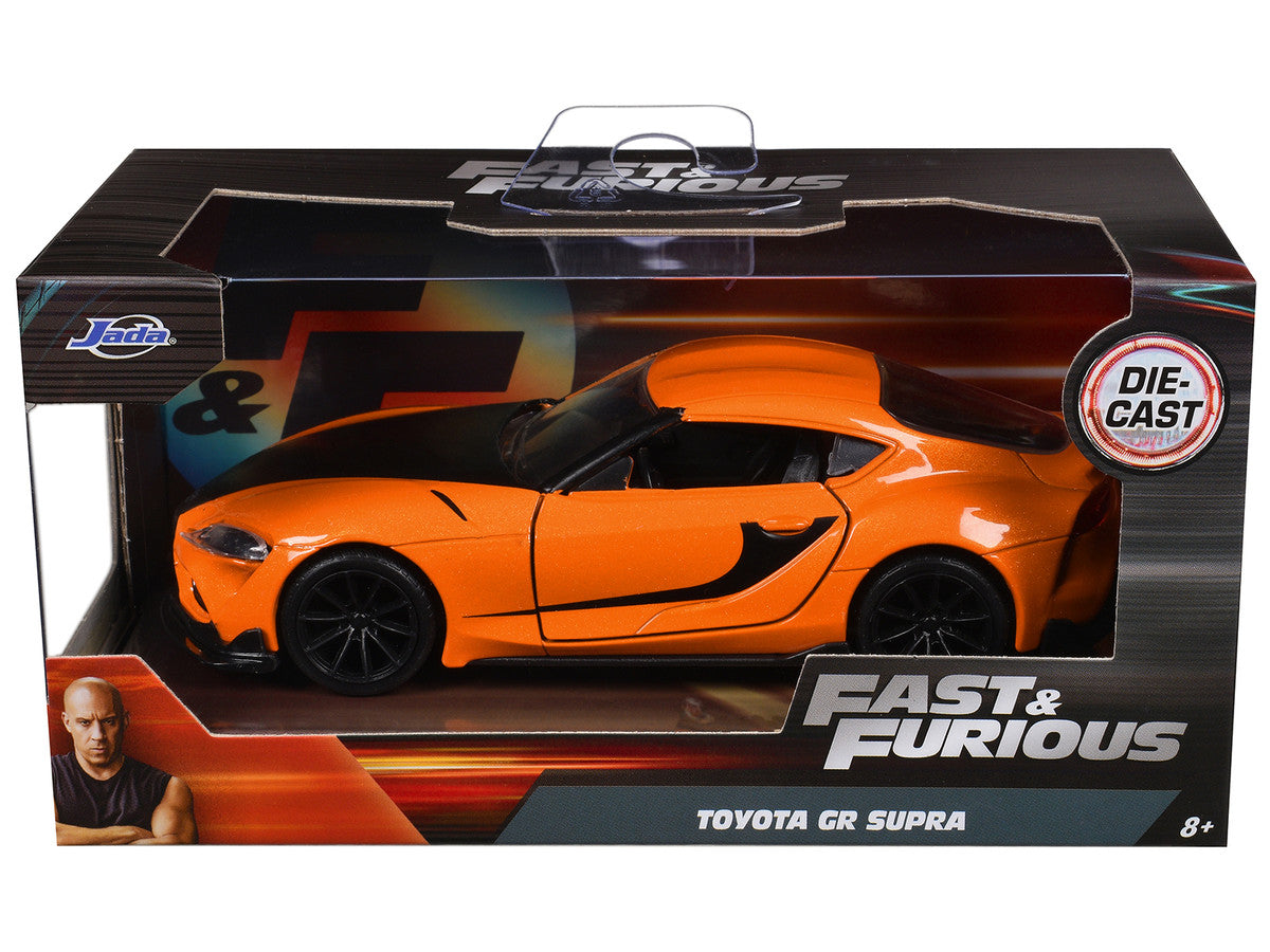 Toyota GR Supra Orange with Black Stripes "Fast & Furious 9 F9" (2021) Movie 1/32 Diecast Model Car by Jada