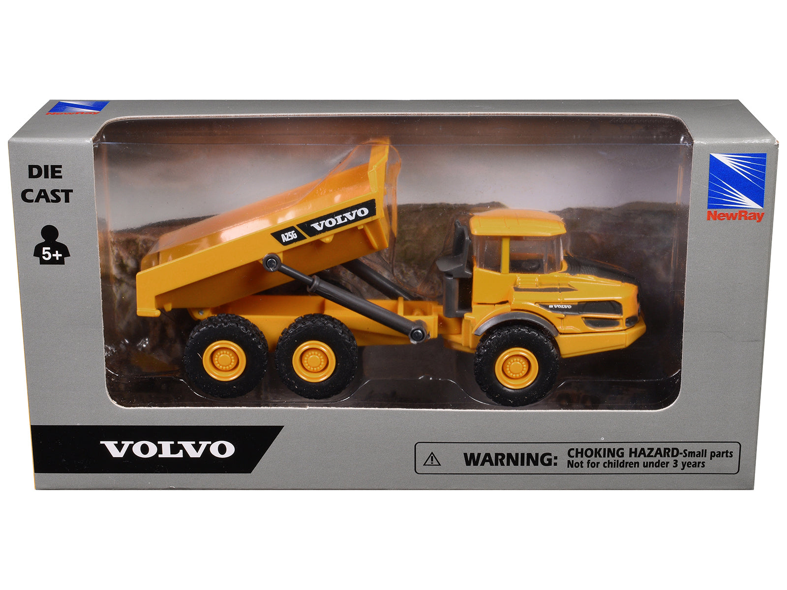 Volvo A25G Dump Truck Yellow Diecast Model by New Ray - image 3