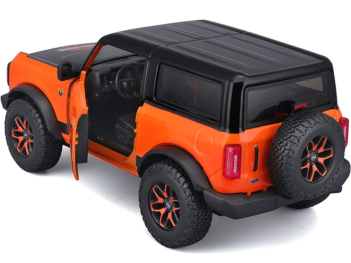2021 Ford Bronco Badlands Orange and Black "Harley Davidson" "H-D Custom" Series 1/24 Diecast Model Car by Maisto - image 4