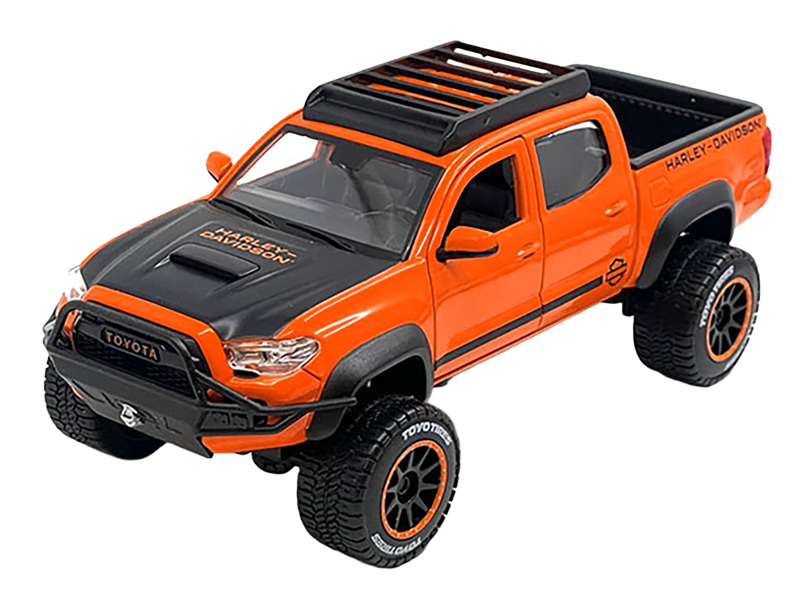 2023 Toyota Tacoma TRD Pro Pickup Truck "Harley Davidson" Orange and Black with Roof Rack "H-D Custom" Series 1/24 Diecast Model Car by Maisto - image 2