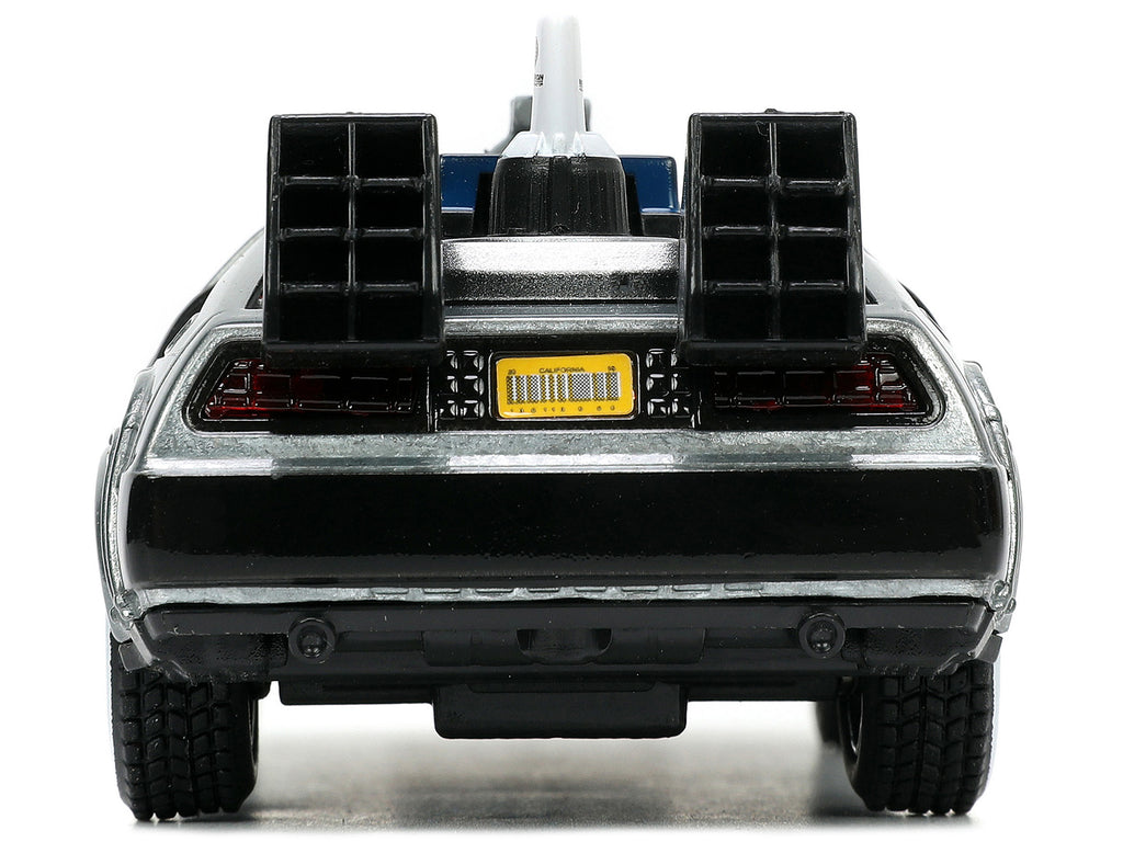 DeLorean DMC (Time Machine) Brushed Metal "Back to the Future Part III" (1990) Movie "Hollywood Rides" Series 1/32 Diecast Model Car by Jada - image 5