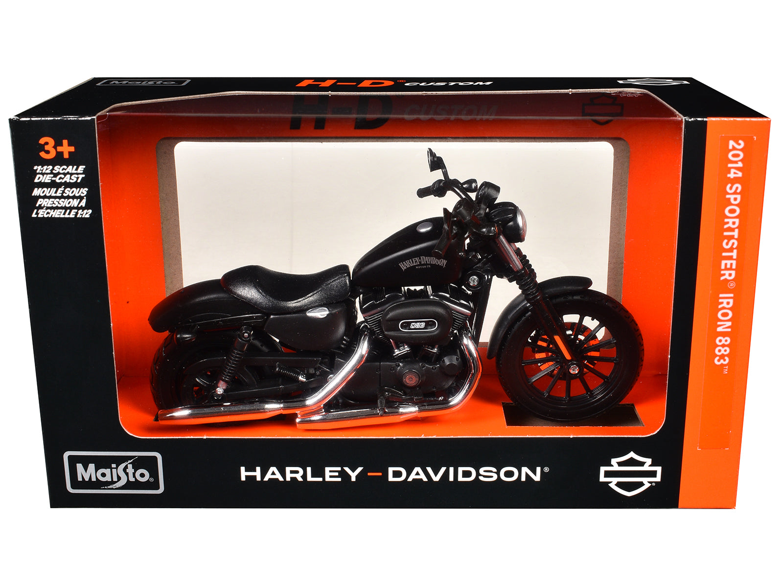 2014 Harley Davidson Sportster Iron 883 1/12 Diecast Motorcycle Model by Maisto - image 3