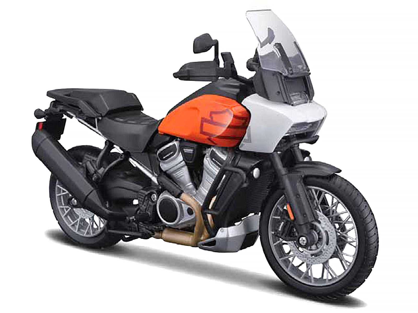 2021 Harley Davidson Pan America 1250 Motorcycle Orange and Black "H-D Custom" 1/12 Diecast Model by Maisto - image 2