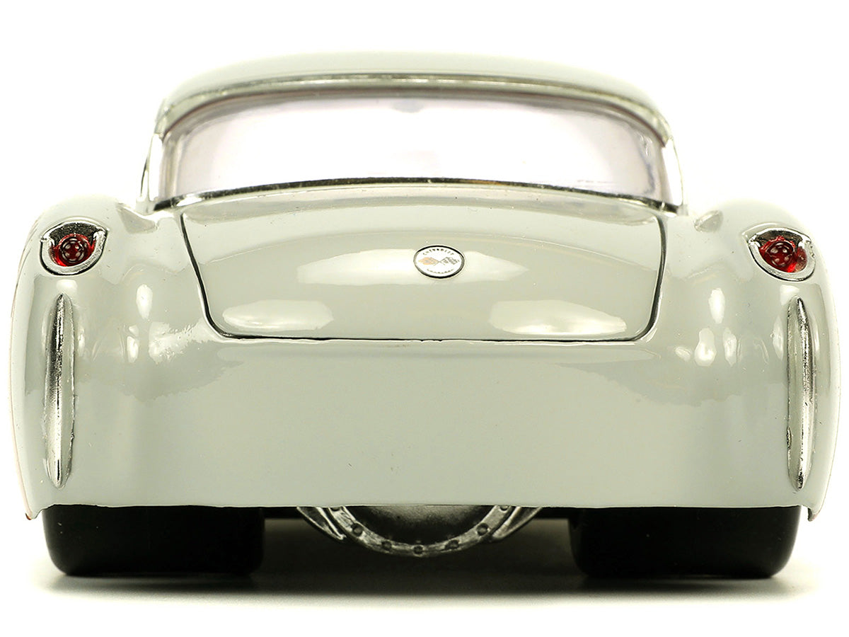 1957 Chevrolet Corvette Beige with Pink Interior with Bugs Bunny Figure "Looney Tunes" "Hollywood Rides" Series 1/24 Diecast Model Car by Jada - image 5