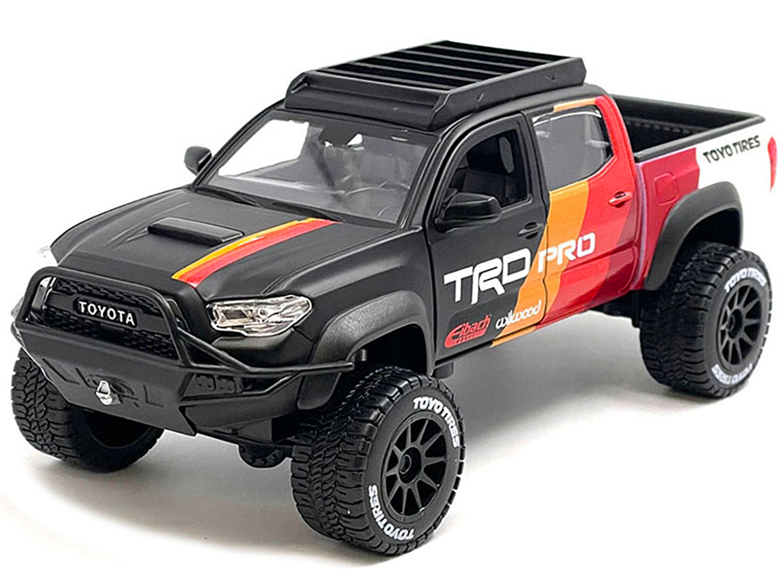 2023 Toyota Tacoma TRD PRO Off Road Pickup Truck Matt Black with Graphics and Roofrack "Maisto Design" Series 1/27 Diecast Model Car by Maisto - image 2