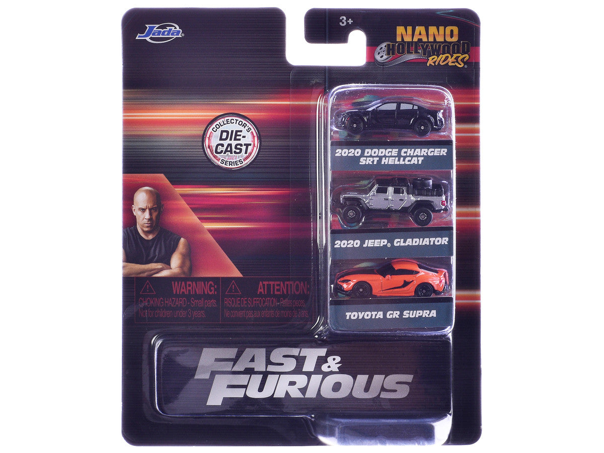 "Fast & Furious 9" (2021) Movie 3 piece Set "Nano Hollywood Rides" Series Diecast Model Cars by Jada