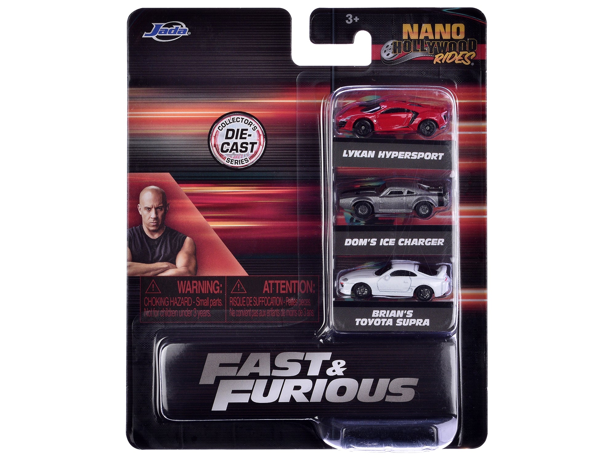 "Fast & Furious" Movie 3 piece Set Series 4 "Nano Hollywood Rides" Series Diecast Model Cars by Jada - image 3