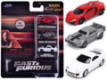 "Fast & Furious" Movie 3 piece Set Series 4 "Nano Hollywood Rides" Series Diecast Model Cars by Jada