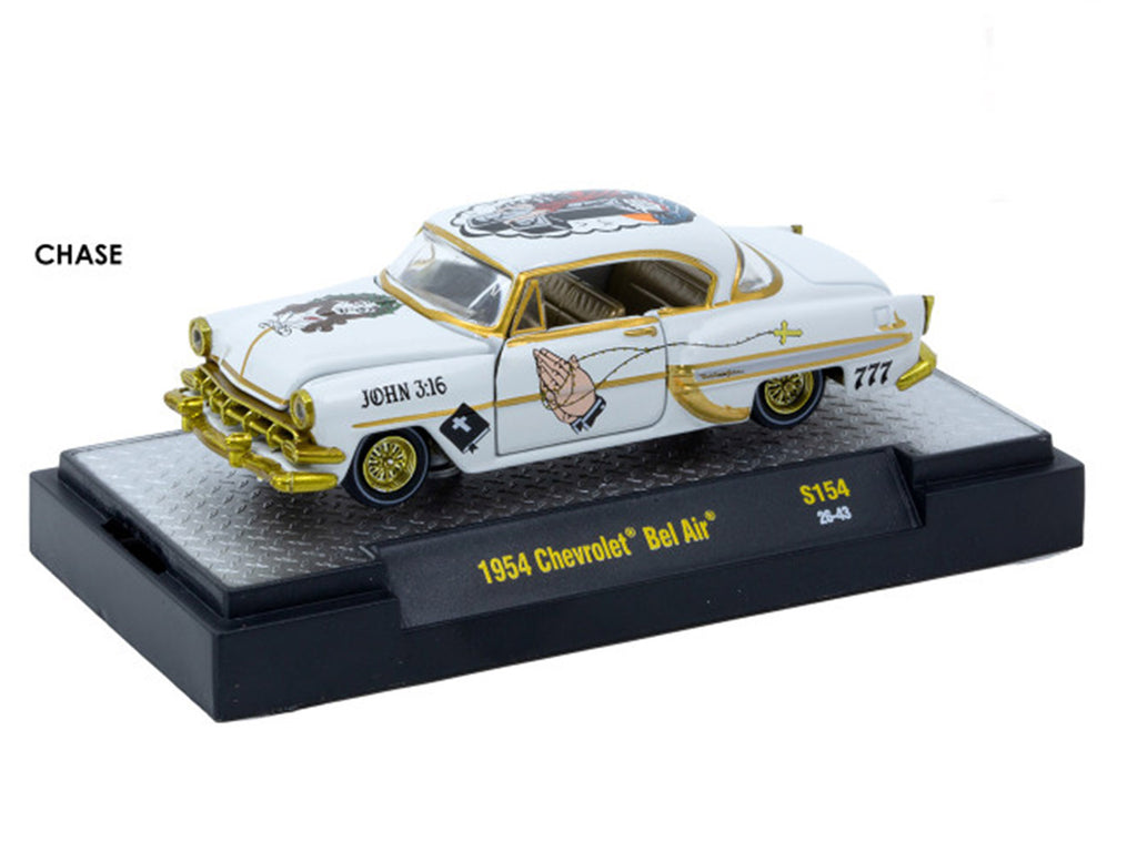 "Auto-Thentics" 6 piece Set Release S154 IN DISPLAY CASES Limited Edition 1/64 Diecast Model Cars by M2 Machines