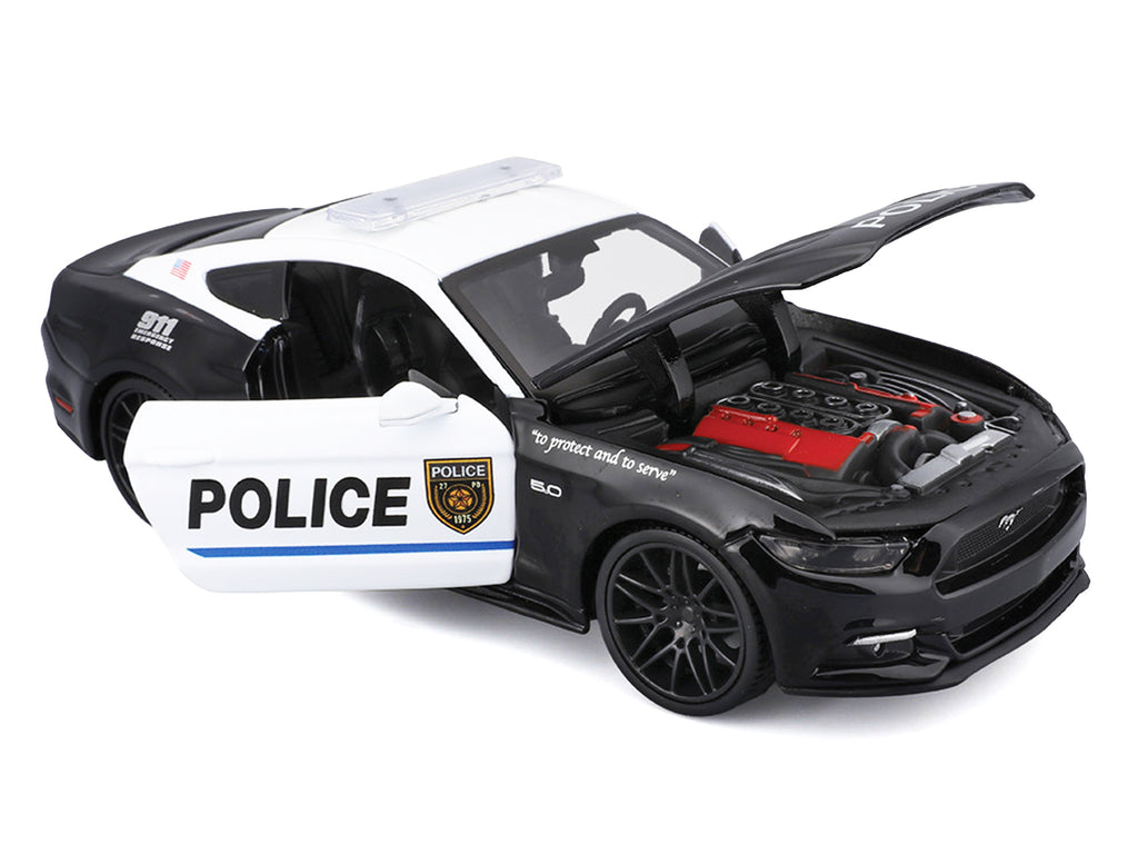 2015 Ford Mustang GT 5.0 "Police" Black and White "Authority" Series 1/24 Diecast Model Car by Maisto - image 2