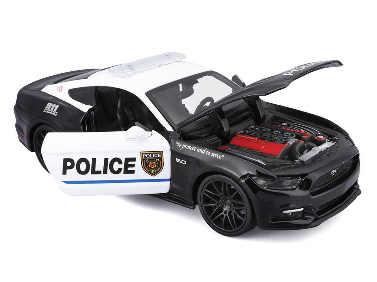 2015 Ford Mustang GT 5.0 "Police" Black and White "Authority" Series 1/24 Diecast Model Car by Maisto - image 2