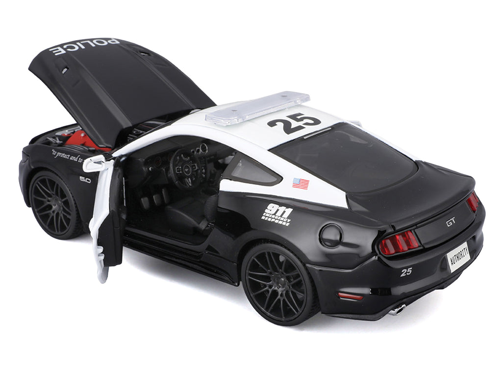2015 Ford Mustang GT 5.0 "Police" Black and White "Authority" Series 1/24 Diecast Model Car by Maisto - image 3