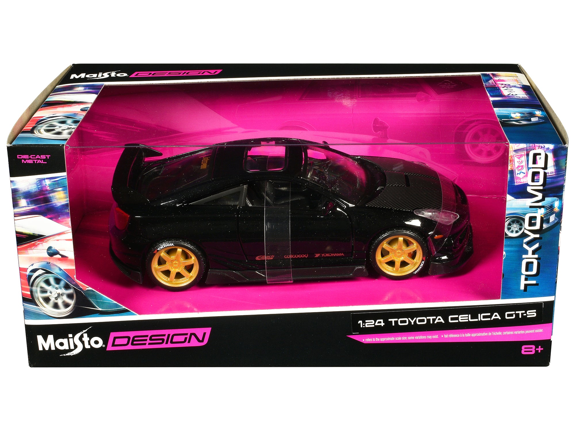 Toyota Celica GT-S Black with Carbon Hood and Sunroof "Maisto Design Tokyo Mod" Series 1/24 Diecast Model Car by Maisto - image 3
