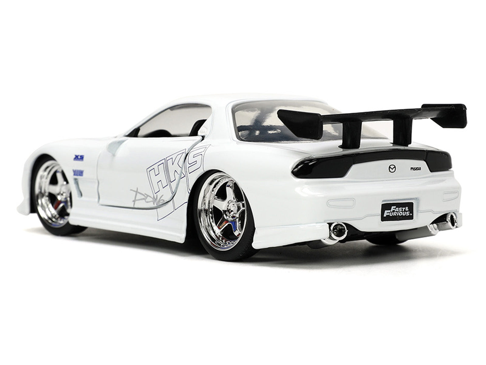 1993 Mazda RX-7 "HKS" White "The Fast and the Furious" (2001) Movie "25 Years of Fast & Furious" Series 1/32 Diecast Model Car by Jada - image 5