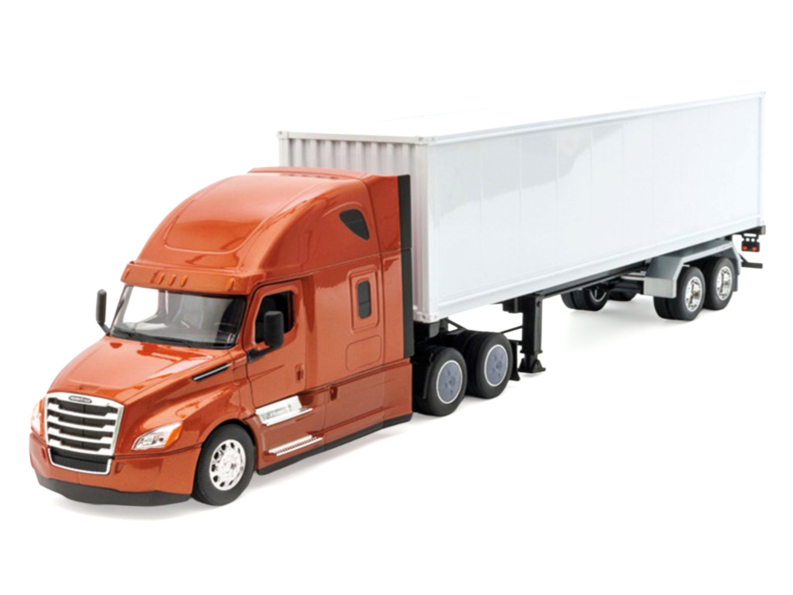 Freightliner Cascadia Truck Bronze Metallic with White Container "Transporter" Series 1/32 Diecast Model by Welly - image 2