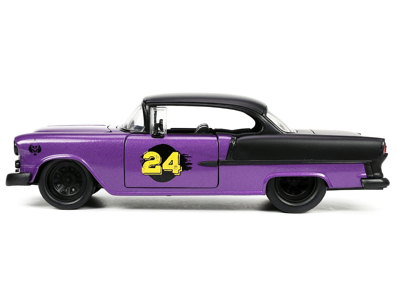 1955 Chevrolet Bel Air #24 Purple Metallic and Matt Black "Bigtime Muscle" Series 1/24 Diecast Model Car by Jada - image 3
