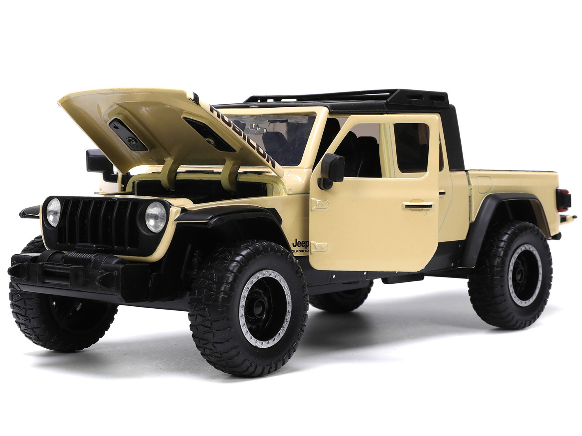 2020 Jeep Gladiator Rubicon Pickup Truck Cream with Roof Rack with Extra Wheels "Just Trucks" Series 1/24 Diecast Model Car by Jada - image 2