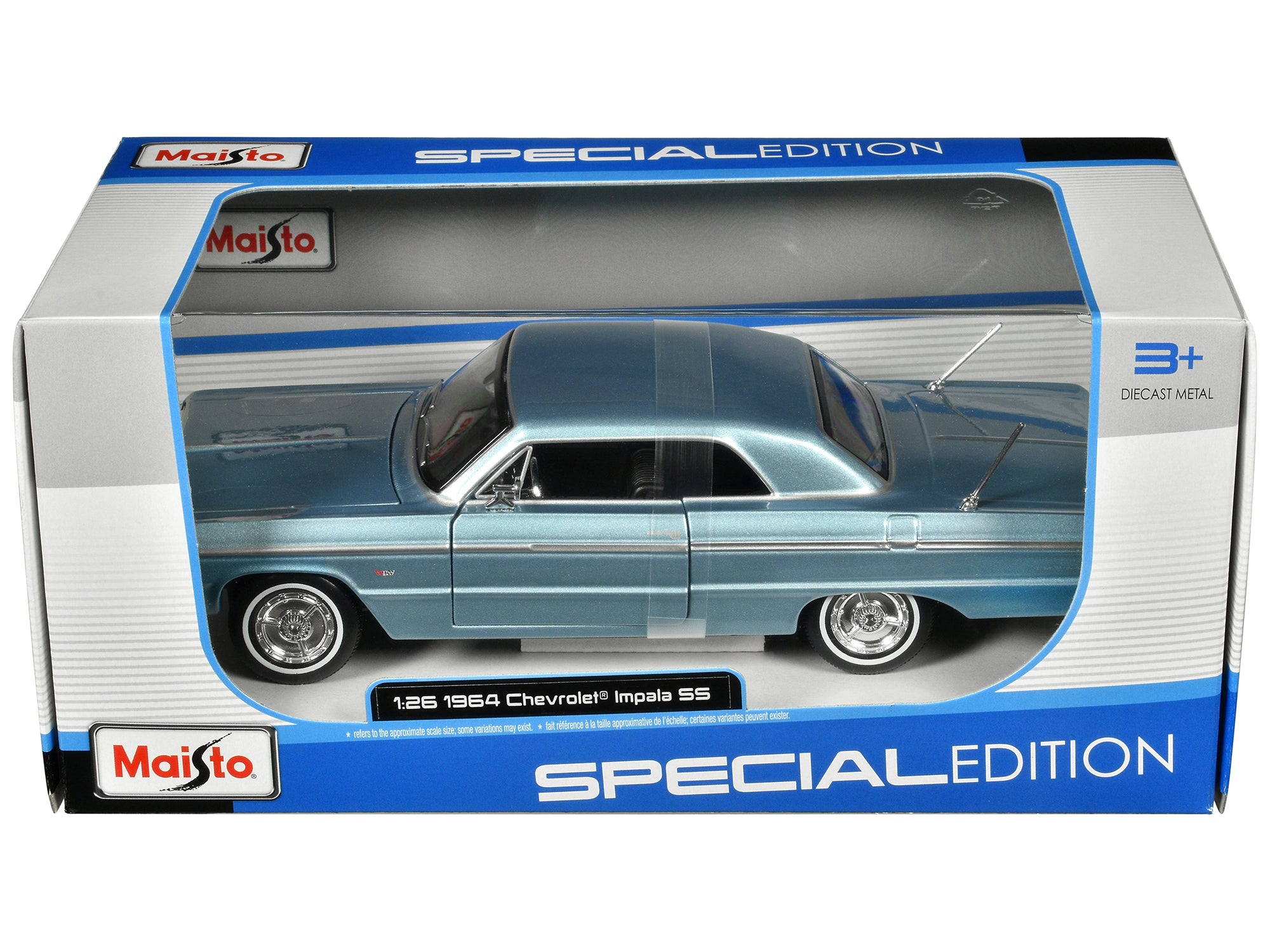 1964 Chevrolet Impala SS Blue Metallic "Special Edition" Series 1/26 Diecast Model Car by Maisto - image 3