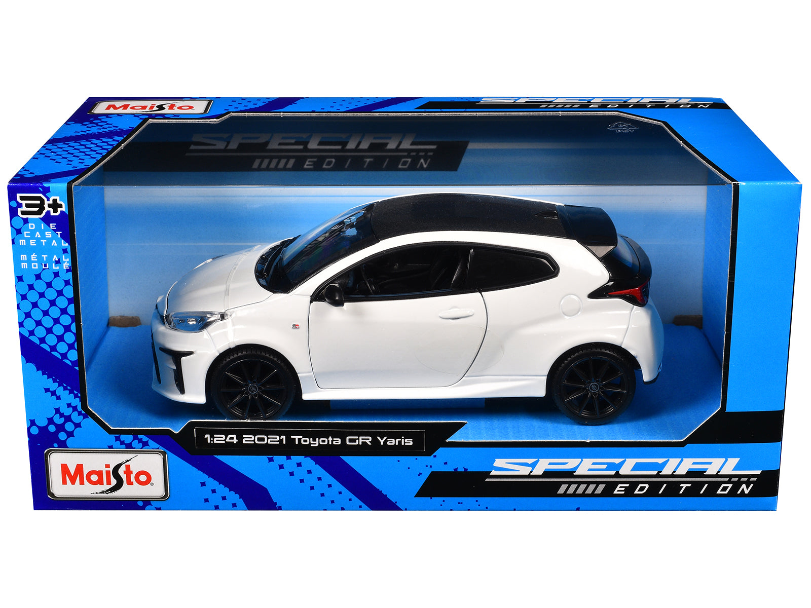2021 Toyota GR Yaris White with Carbon Top "Special Edition" Series 1/24 Diecast Model Car by Maisto - image 3