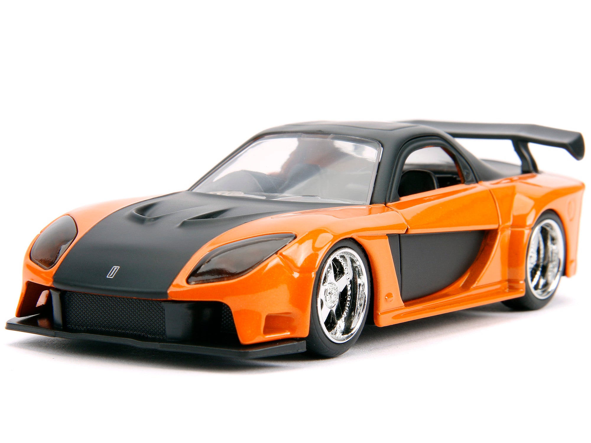 Han's Mazda RX-7 Orange Metallic and Matt Black and Toyota GR Supra Orange Metallic with Black Hood Set of 2 pieces "Fast & Furious" Series 1/32 Diecast Model Cars by Jada - image 2