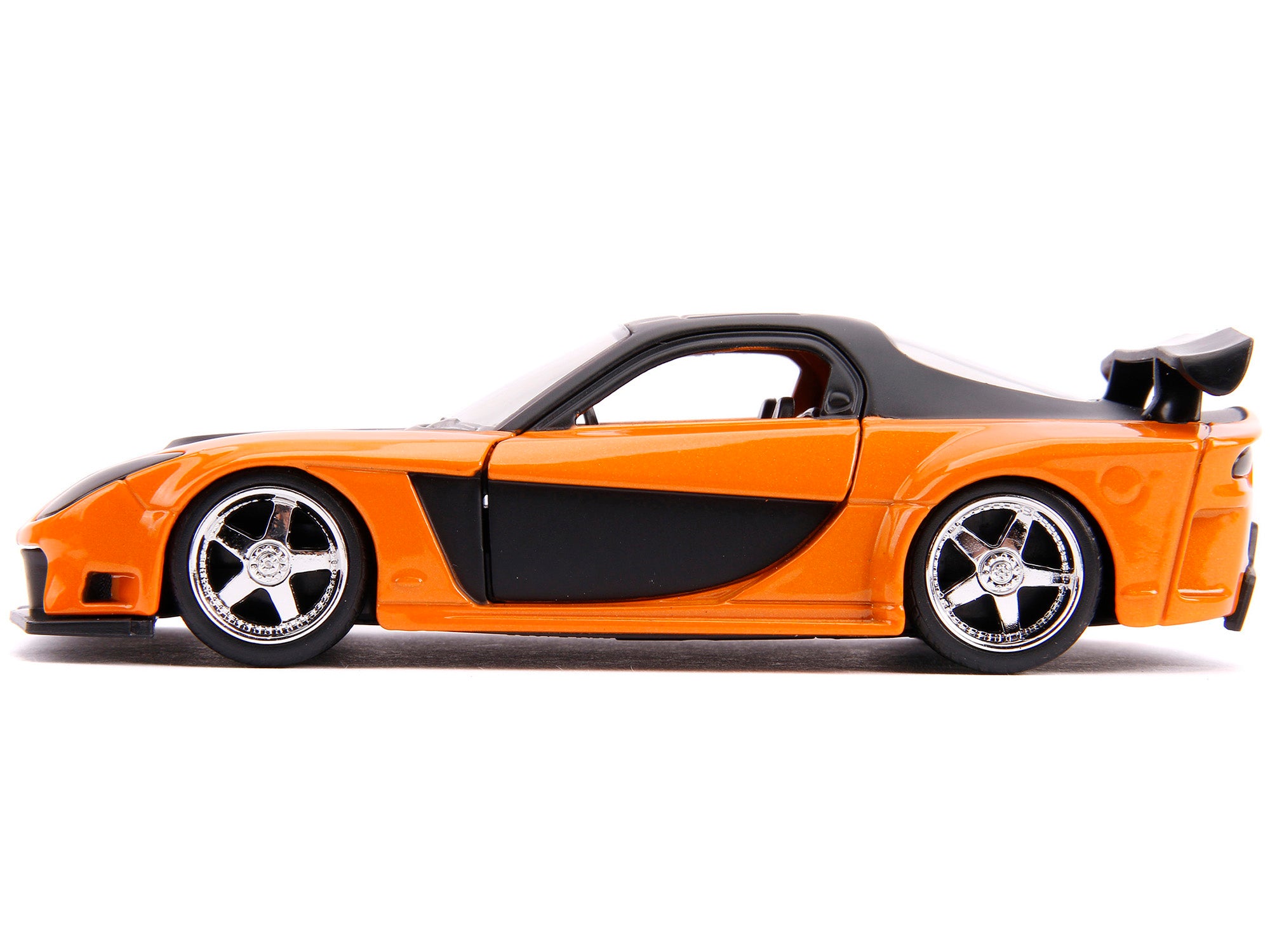 Han's Mazda RX-7 Orange Metallic and Matt Black and Toyota GR Supra Orange Metallic with Black Hood Set of 2 pieces "Fast & Furious" Series 1/32 Diecast Model Cars by Jada - image 3