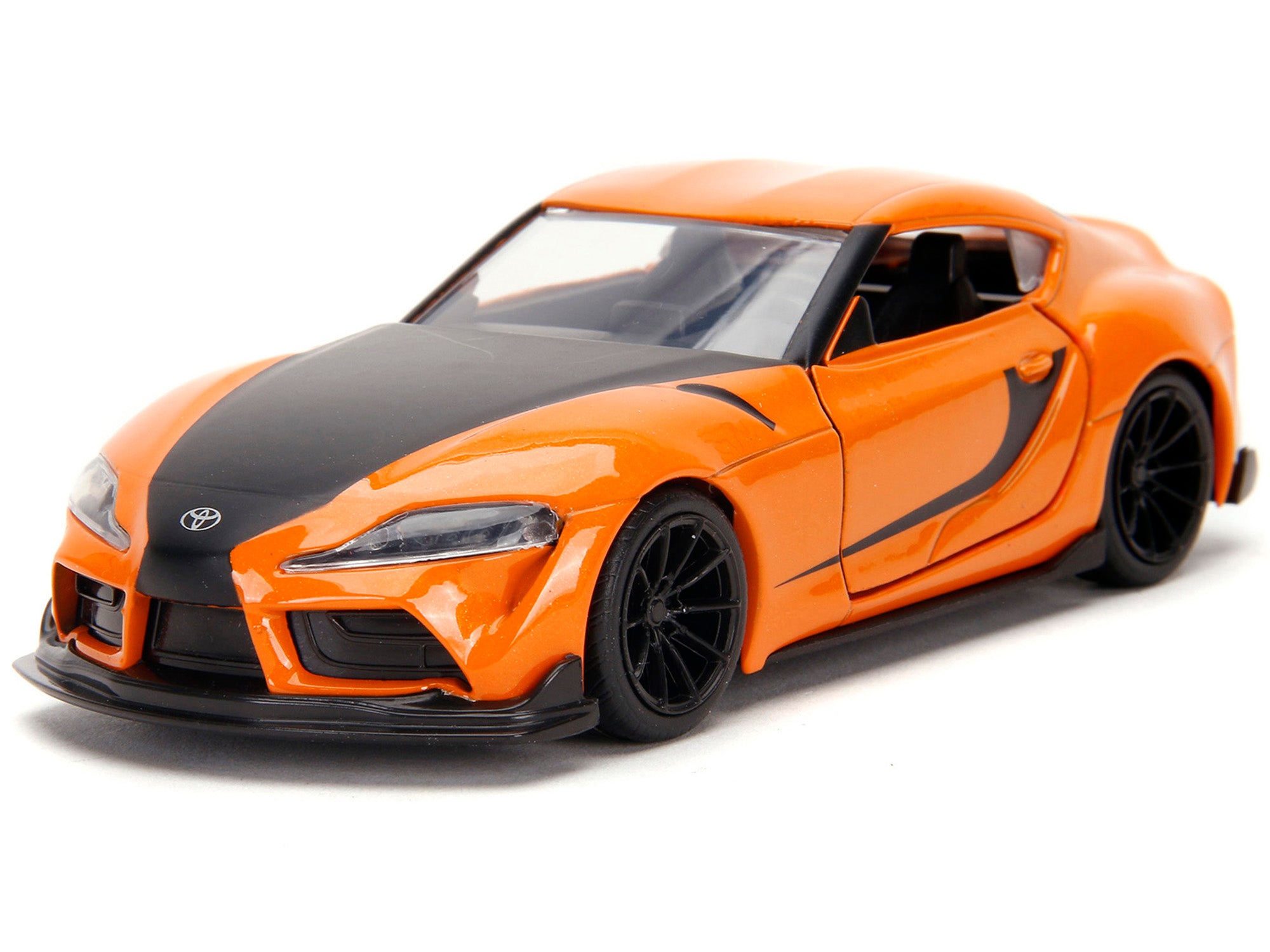 Han's Mazda RX-7 Orange Metallic and Matt Black and Toyota GR Supra Orange Metallic with Black Hood Set of 2 pieces "Fast & Furious" Series 1/32 Diecast Model Cars by Jada - image 4