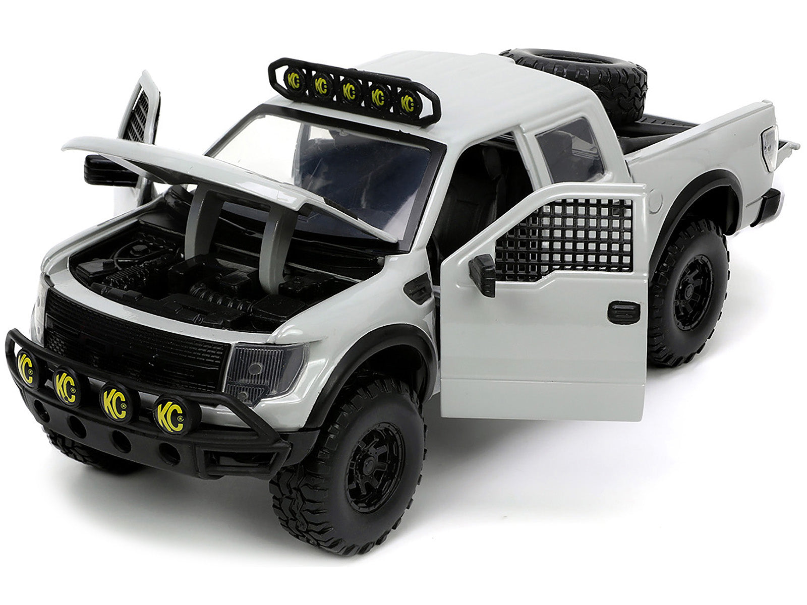2011 Ford F-150 SVT Raptor Pickup Truck Light Gray with Extra Wheels "Just Trucks" Series 1/24 Diecast Model Car by Jada - image 2
