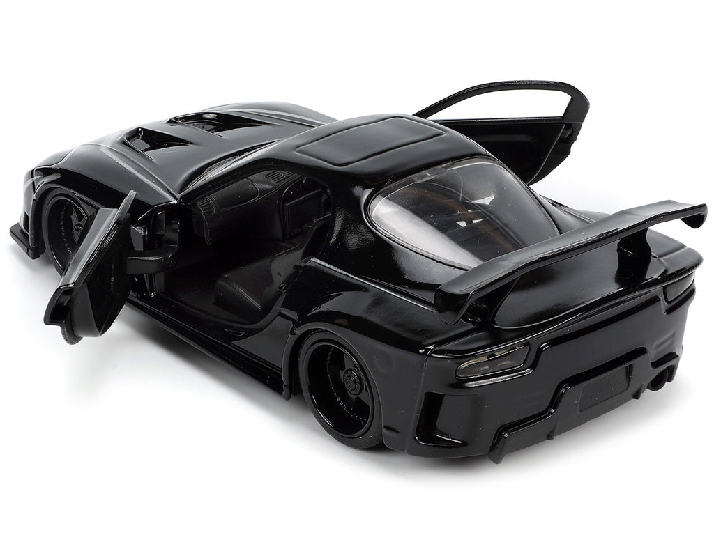 1995 Mazda RX-7 RHD (Right Hand Drive) Black and Black Panther Diecast Figure "The Avengers" "Hollywood Rides" Series 1/32 Diecast Model Car by Jada - image 3
