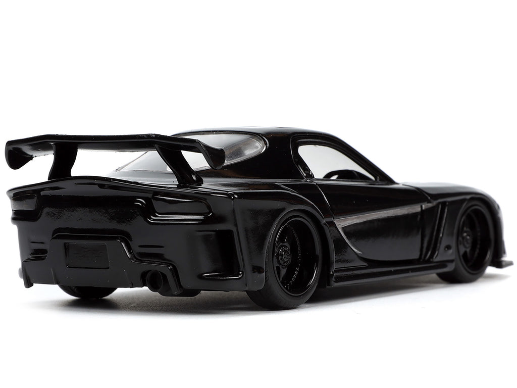 1995 Mazda RX-7 RHD (Right Hand Drive) Black and Black Panther Diecast Figure "The Avengers" "Hollywood Rides" Series 1/32 Diecast Model Car by Jada - image 4