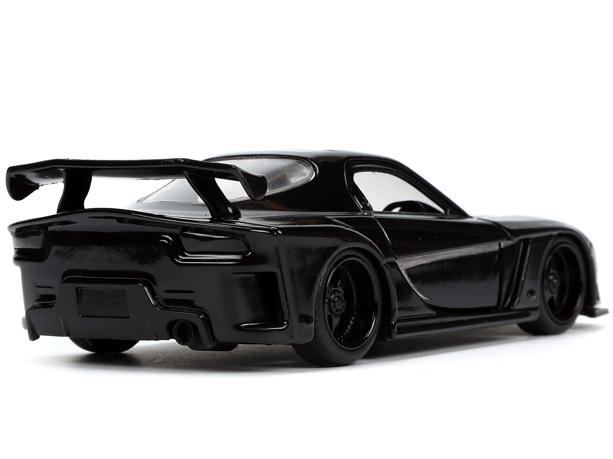 1995 Mazda RX-7 RHD (Right Hand Drive) Black and Black Panther Diecast Figure "The Avengers" "Hollywood Rides" Series 1/32 Diecast Model Car by Jada - image 4
