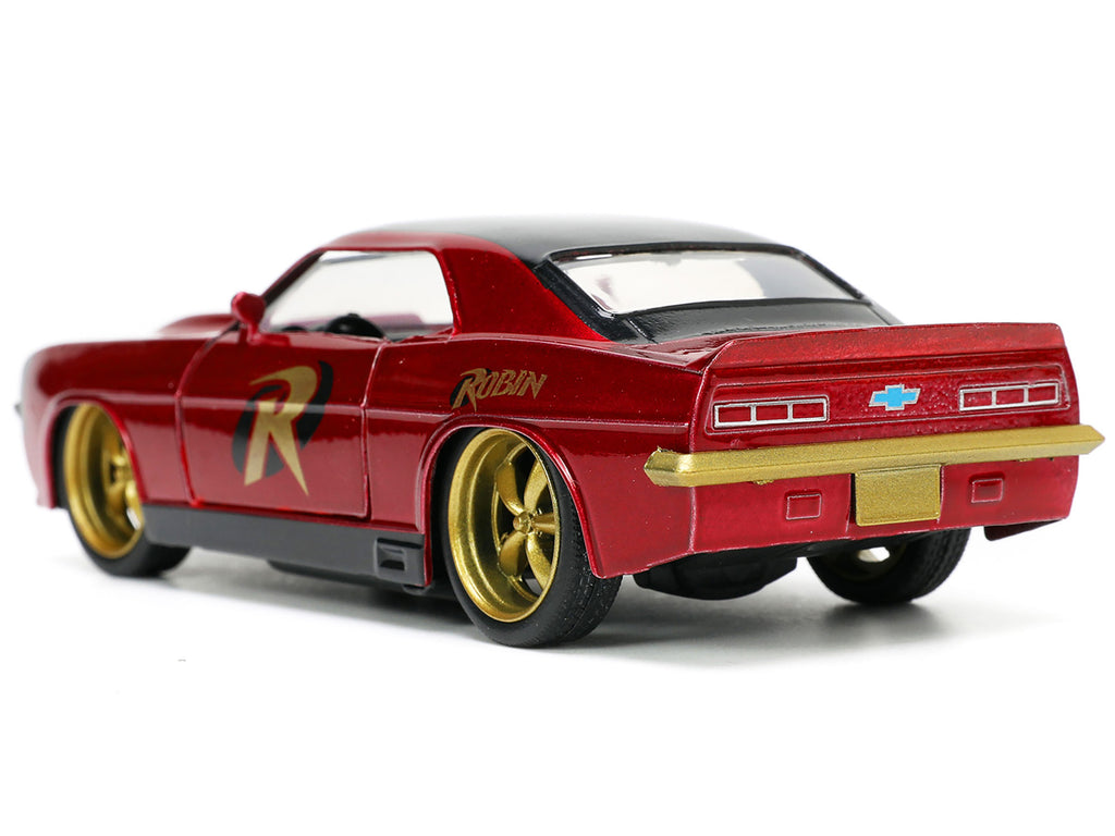 1969 Chevrolet Camaro Dark Red Metallic with Black Top and Robin Diecast Figure "Batman" "Hollywood Rides" Series 1/32 Diecast Model Car by Jada - image 4