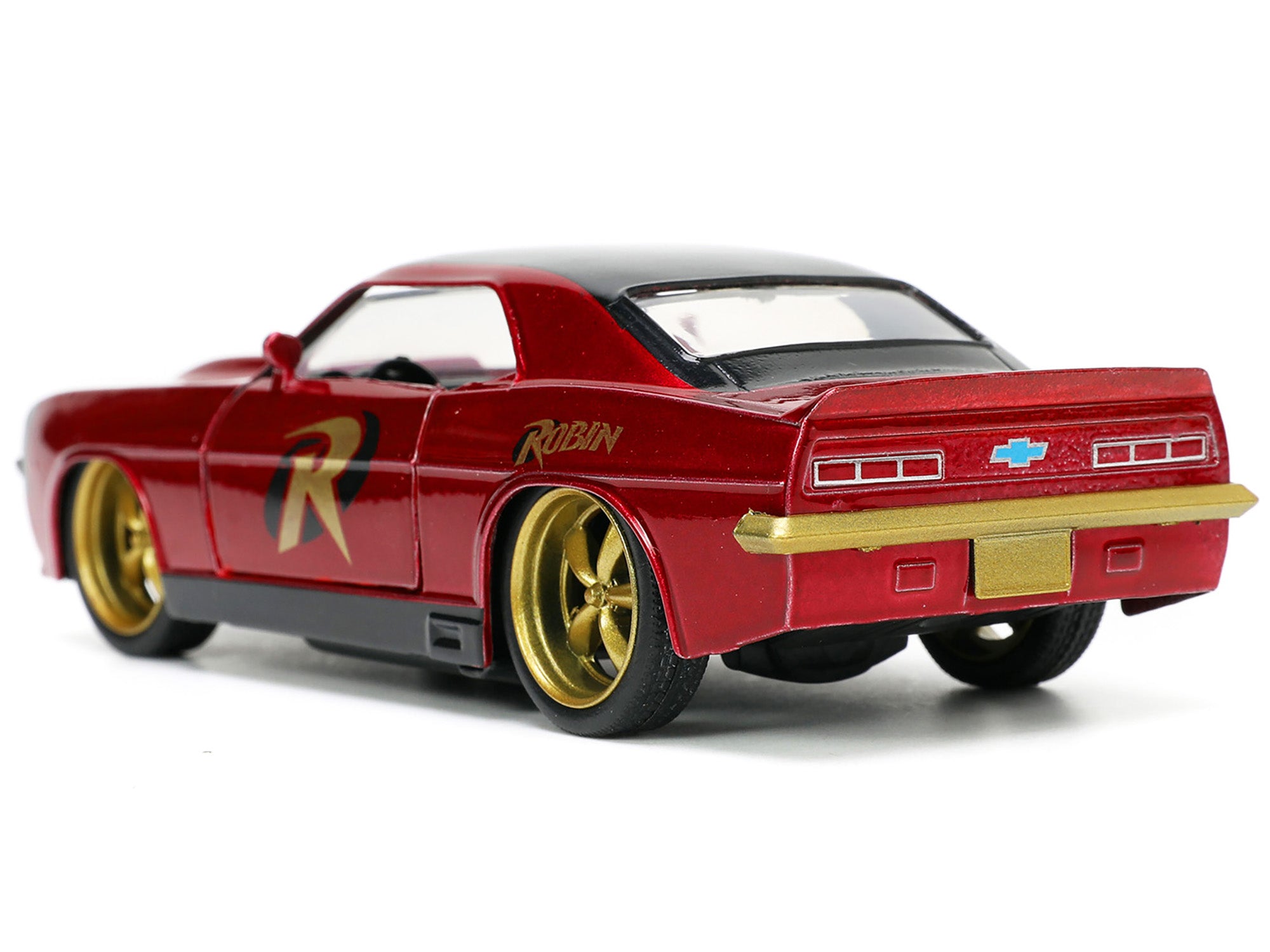 1969 Chevrolet Camaro Dark Red Metallic with Black Top and Robin Diecast Figure "Batman" "Hollywood Rides" Series 1/32 Diecast Model Car by Jada - image 4