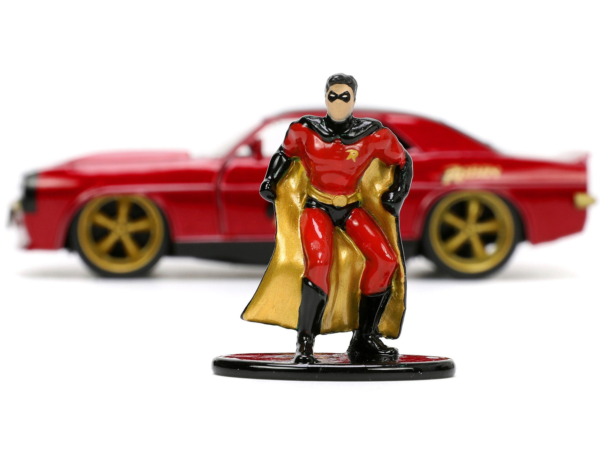 1969 Chevrolet Camaro Dark Red Metallic with Black Top and Robin Diecast Figure "Batman" "Hollywood Rides" Series 1/32 Diecast Model Car by Jada - image 5