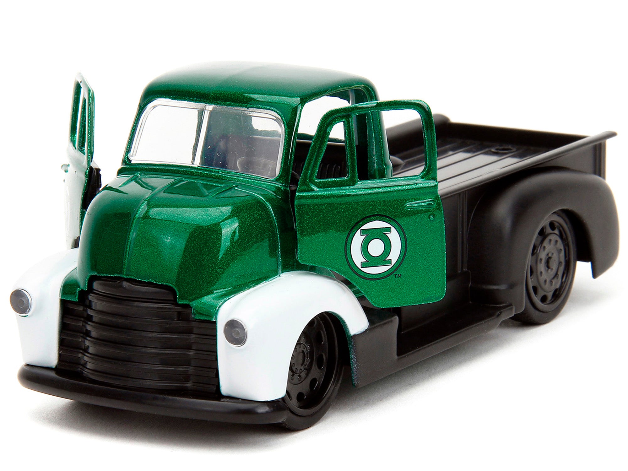 1952 Chevrolet COE Pickup Truck Green Metallic and Black and Green Lantern Diecast Figure "DC Comics" "Hollywood Rides" Series 1/32 Diecast Model Car by Jada - image 2