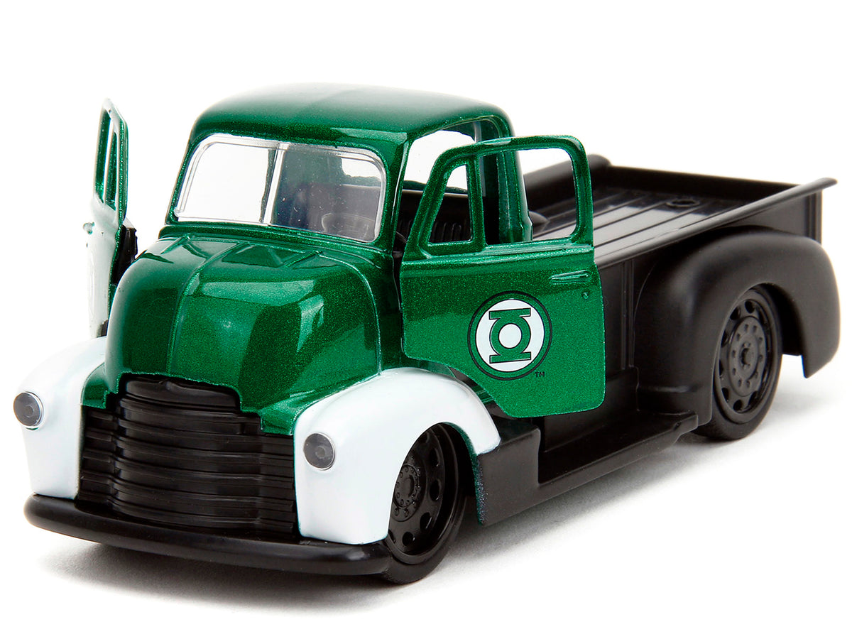 1952 Chevrolet COE Pickup Truck Green Metallic and Black and Green Lantern Diecast Figure "DC Comics" "Hollywood Rides" Series 1/32 Diecast Model Car by Jada - image 2