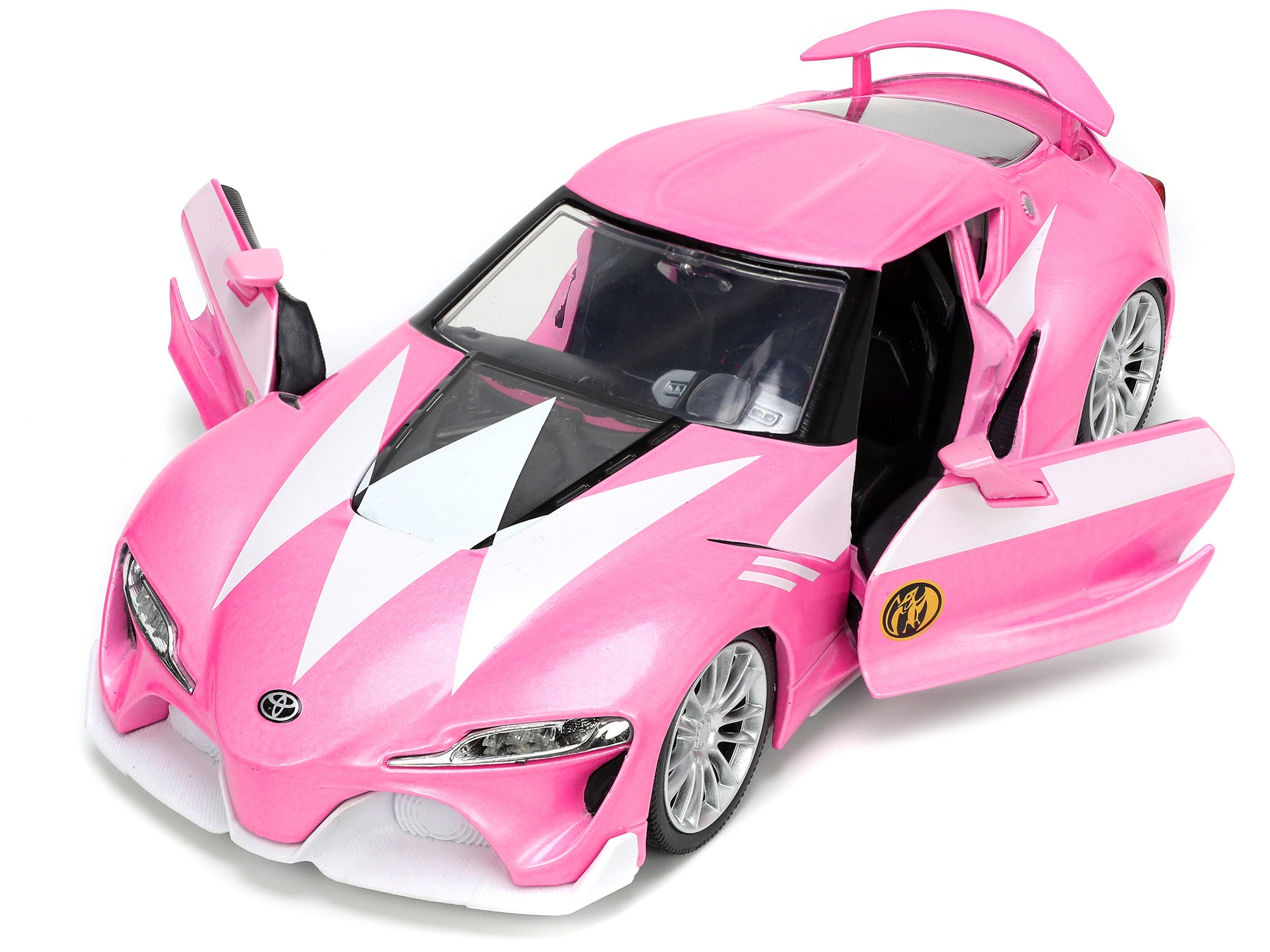 Toyota FT-1 Concept Pink Metallic and Pink Ranger Diecast Figurine "Power Rangers" "Hollywood Rides" Series 1/24 Diecast Model Car by Jada - image 2