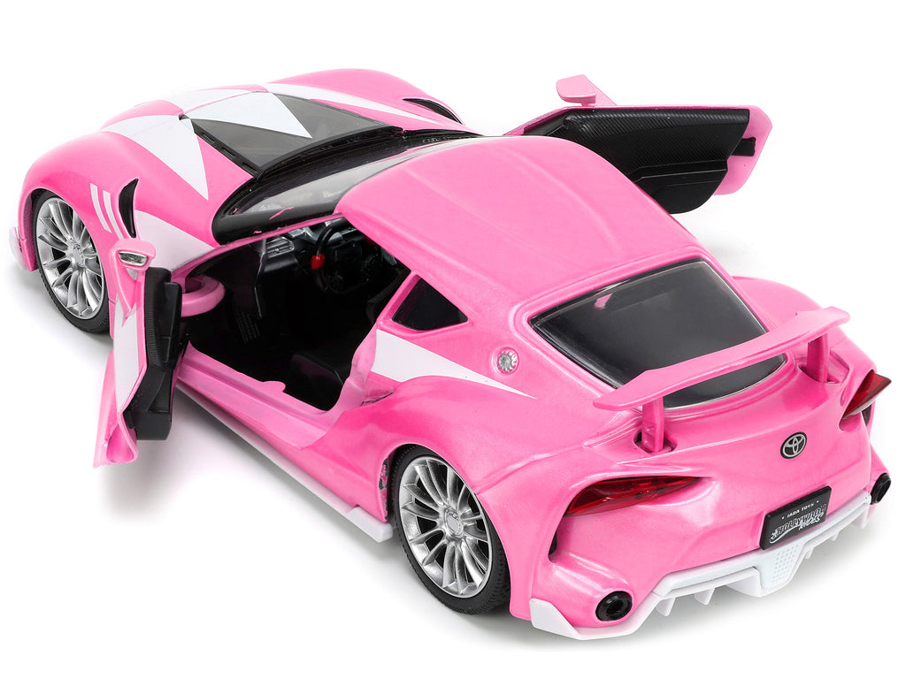 Toyota FT-1 Concept Pink Metallic and Pink Ranger Diecast Figurine "Power Rangers" "Hollywood Rides" Series 1/24 Diecast Model Car by Jada - image 3