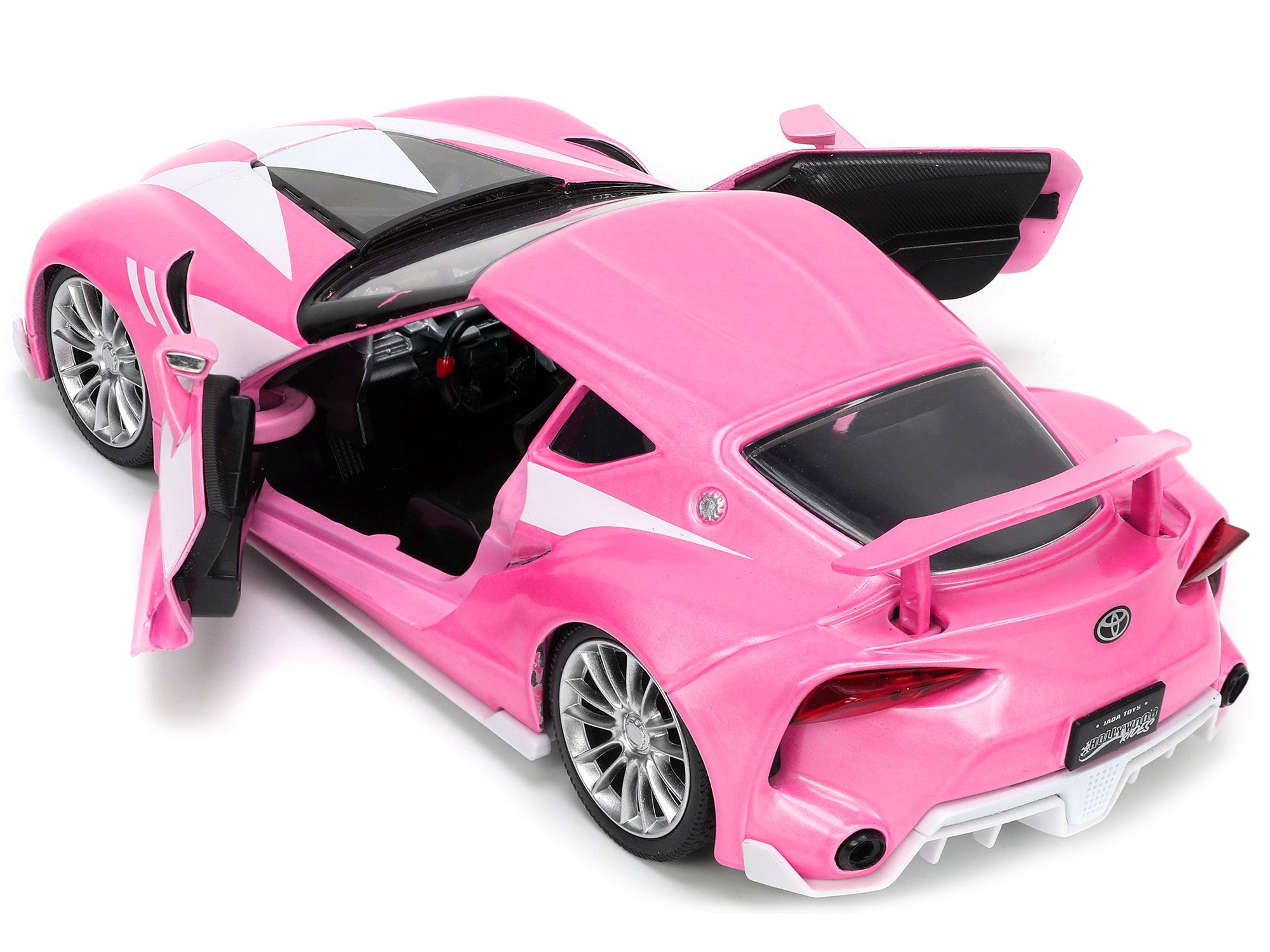 Toyota FT-1 Concept Pink Metallic and Pink Ranger Diecast Figurine "Power Rangers" "Hollywood Rides" Series 1/24 Diecast Model Car by Jada - image 3
