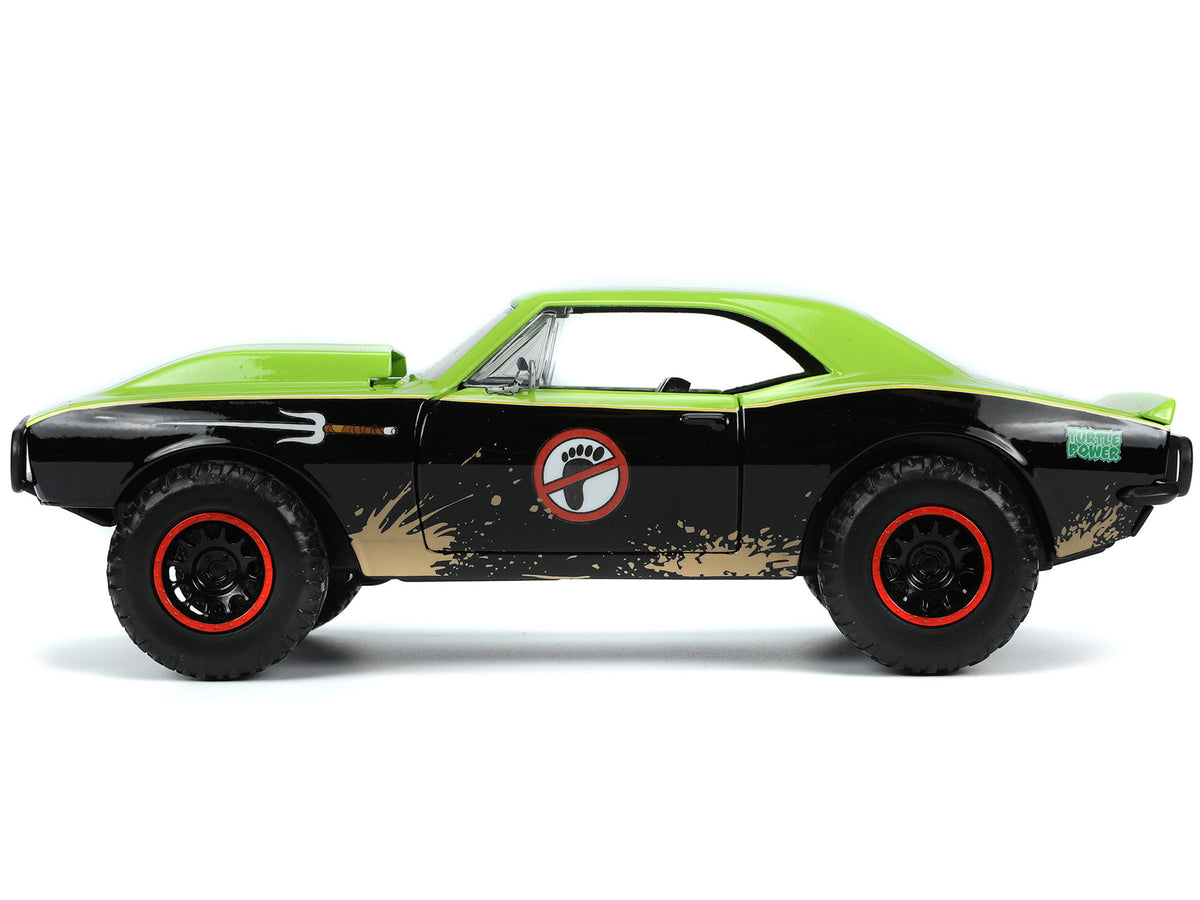 1967 Chevrolet Camaro Offroad Bright Green and Matt Black (Dirty Version) and Raphael Diecast Figure "Teenage Mutant Ninja Turtles" "Hollywood Rides" Series 1/24 Diecast Model Car by Jada - image 3