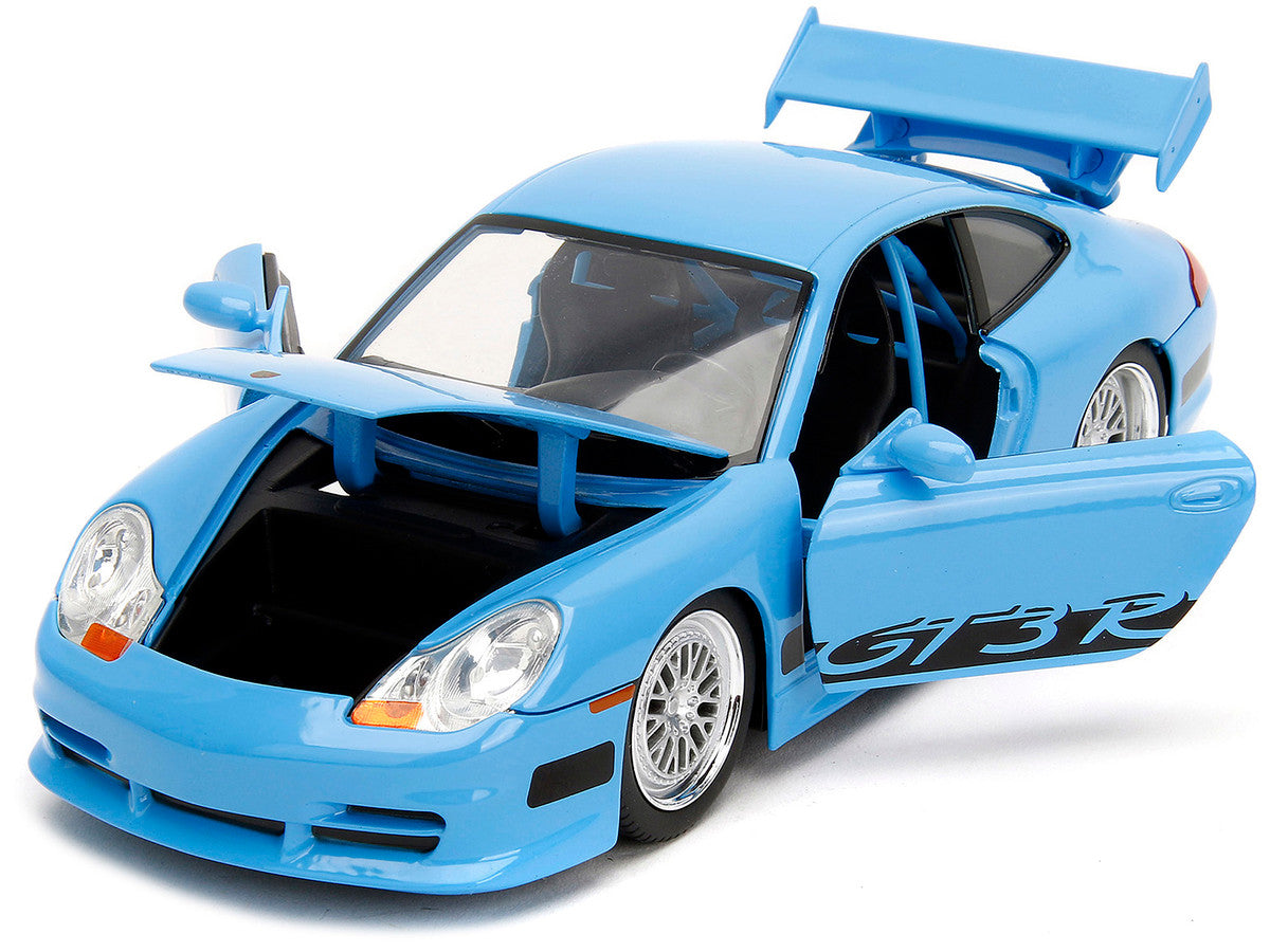 Porsche 911 GT3 RS Light Blue with Black Accents "Fast Five" (2011) Movie "25 Years of Fast & Furious" Series 1/24 Diecast Model Car by Jada