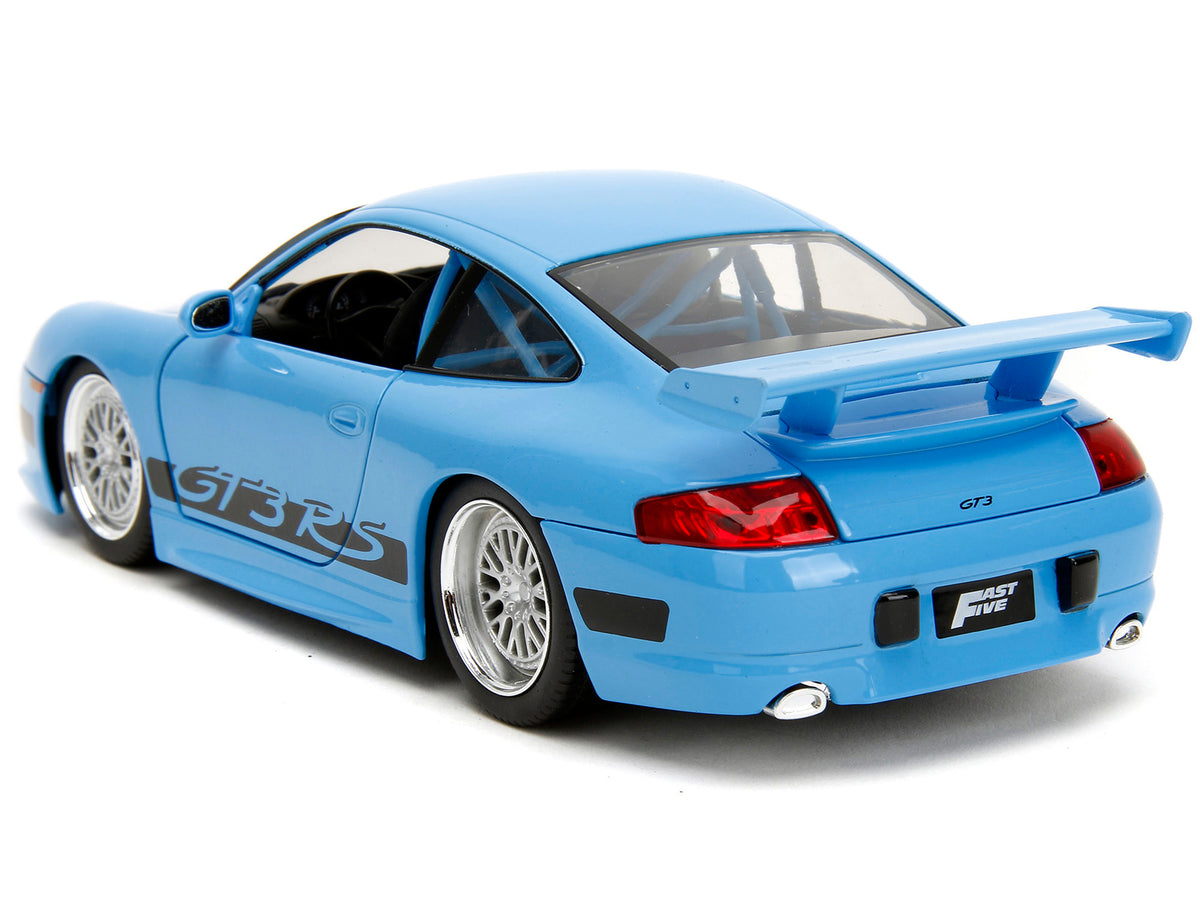 Porsche 911 GT3 RS Light Blue with Black Accents "Fast & Furious" Movie 1/24 Diecast Model Car by Jada - image 5