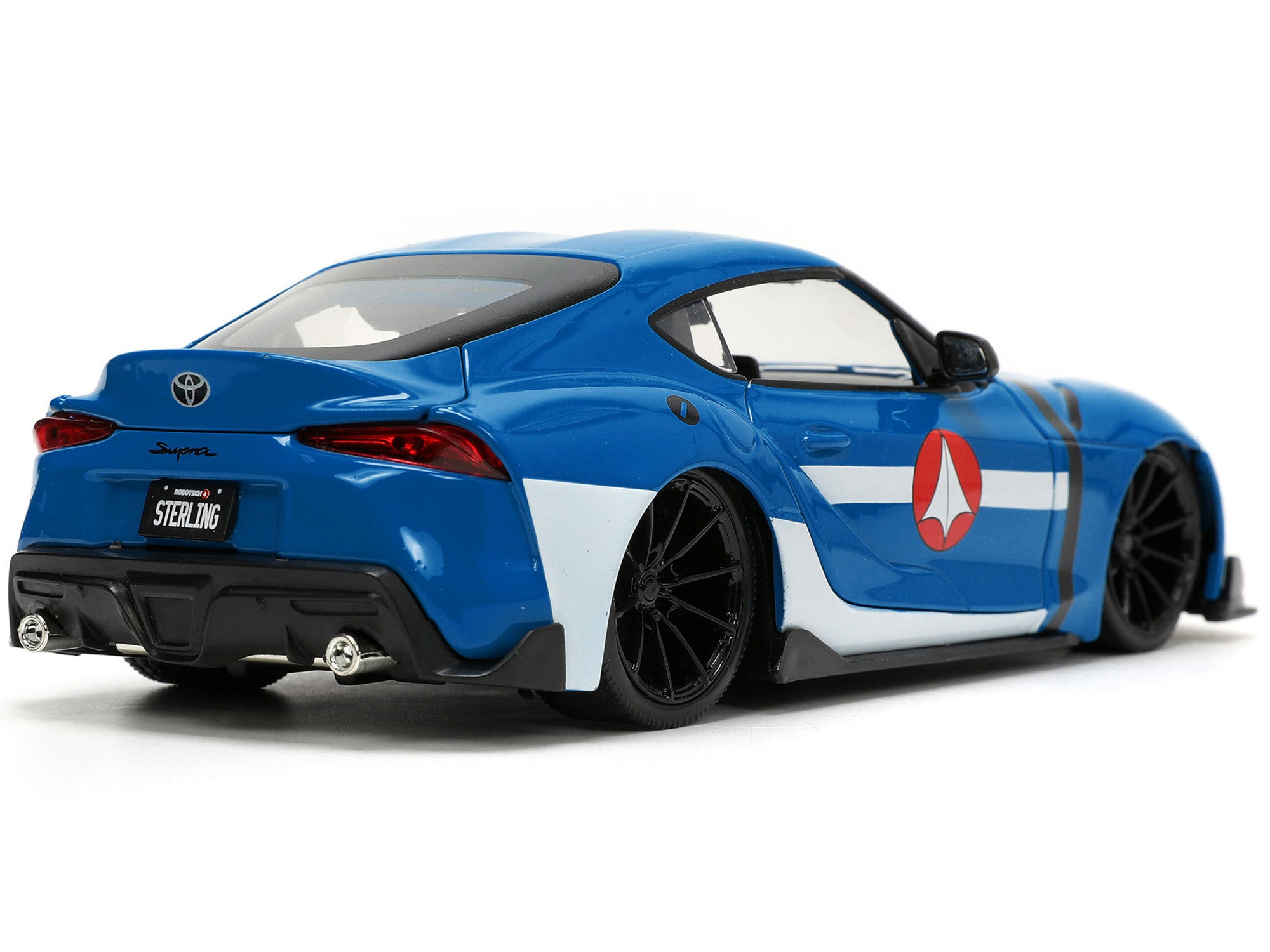 2020 Toyota Supra Blue with Graphics and Max Sterling Diecast Figurine "Robotech" "Hollywood Rides" Series 1/24 Diecast Model Car by Jada - image 5