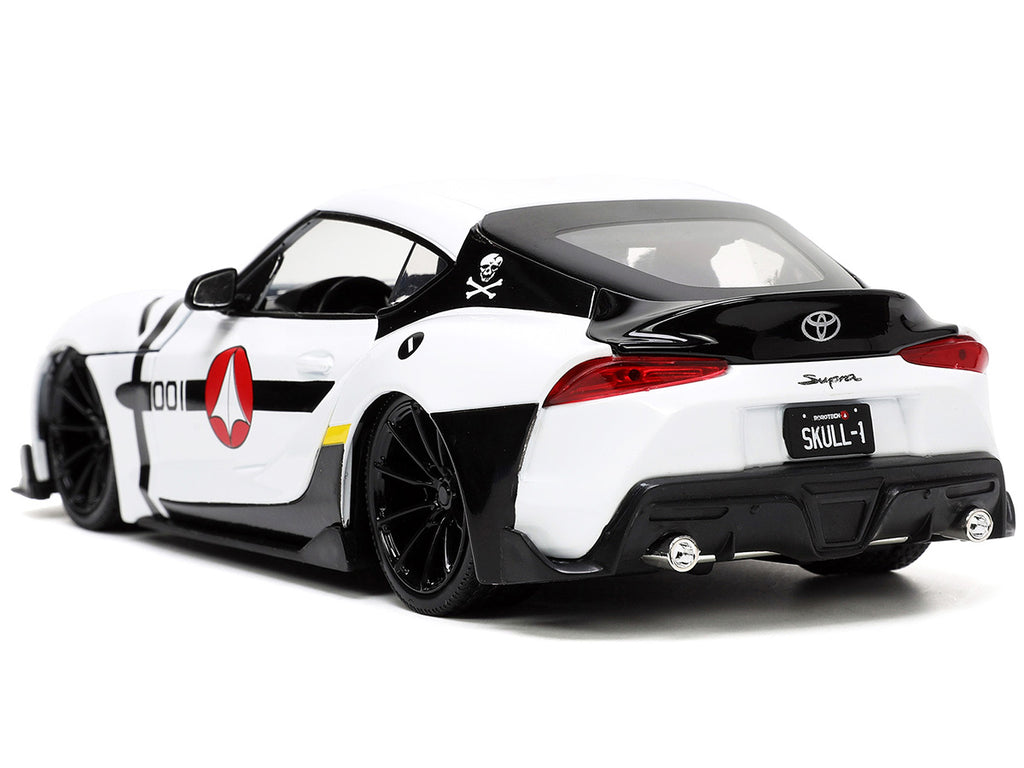 2020 Toyota Supra White and Roy Focker Diecast Figurine "Robotech" "Hollywood Rides" Series 1/24 Diecast Model Car by Jada - image 5