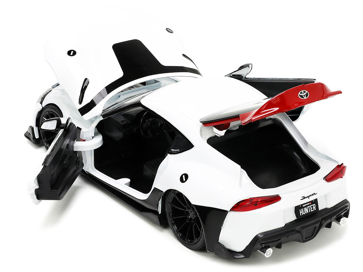 2020 Toyota Supra White and Rick Hunter Diecast Figurine "Robotech" "Hollywood Rides" Series 1/24 Diecast Model Car by Jada - image 4