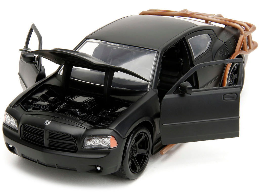 2006 Dodge Charger Matt Black with Outer Cage "Fast & Furious" Movie 1/24 Diecast Model Car by Jada - image 2