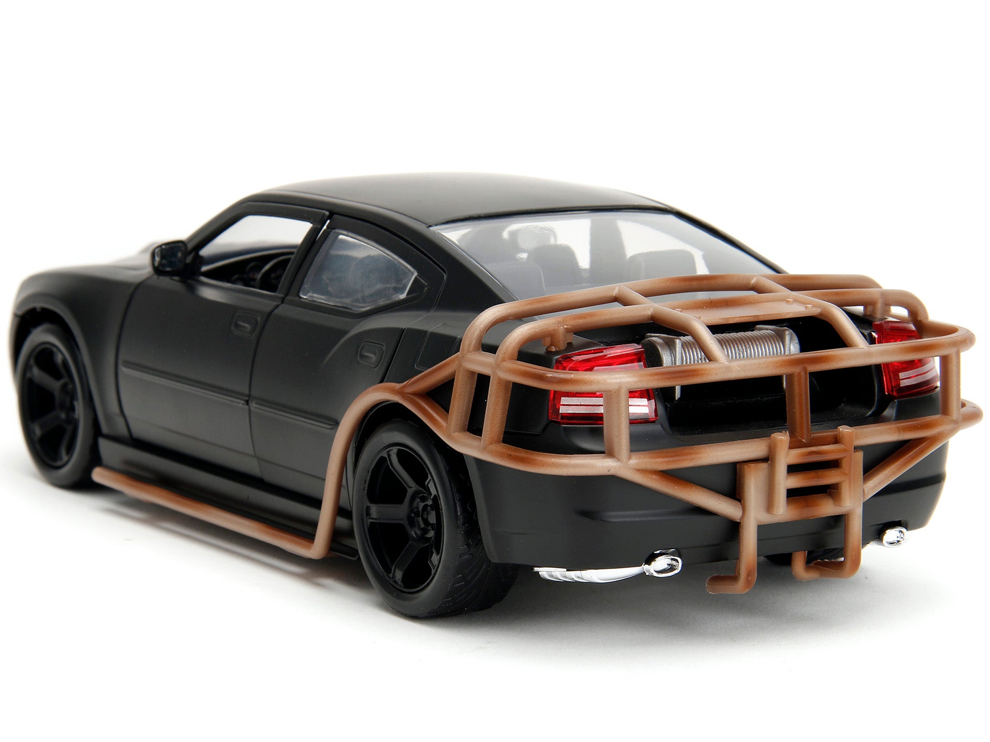 2006 Dodge Charger Matt Black with Outer Cage "Fast & Furious" Movie 1/24 Diecast Model Car by Jada - image 5