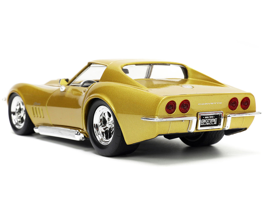 1969 Chevrolet Corvette Stingray ZL-1 Gold Metallic with Black Stripe "Bigtime Muscle" Series 1/24 Diecast Model Car by Jada - image 5