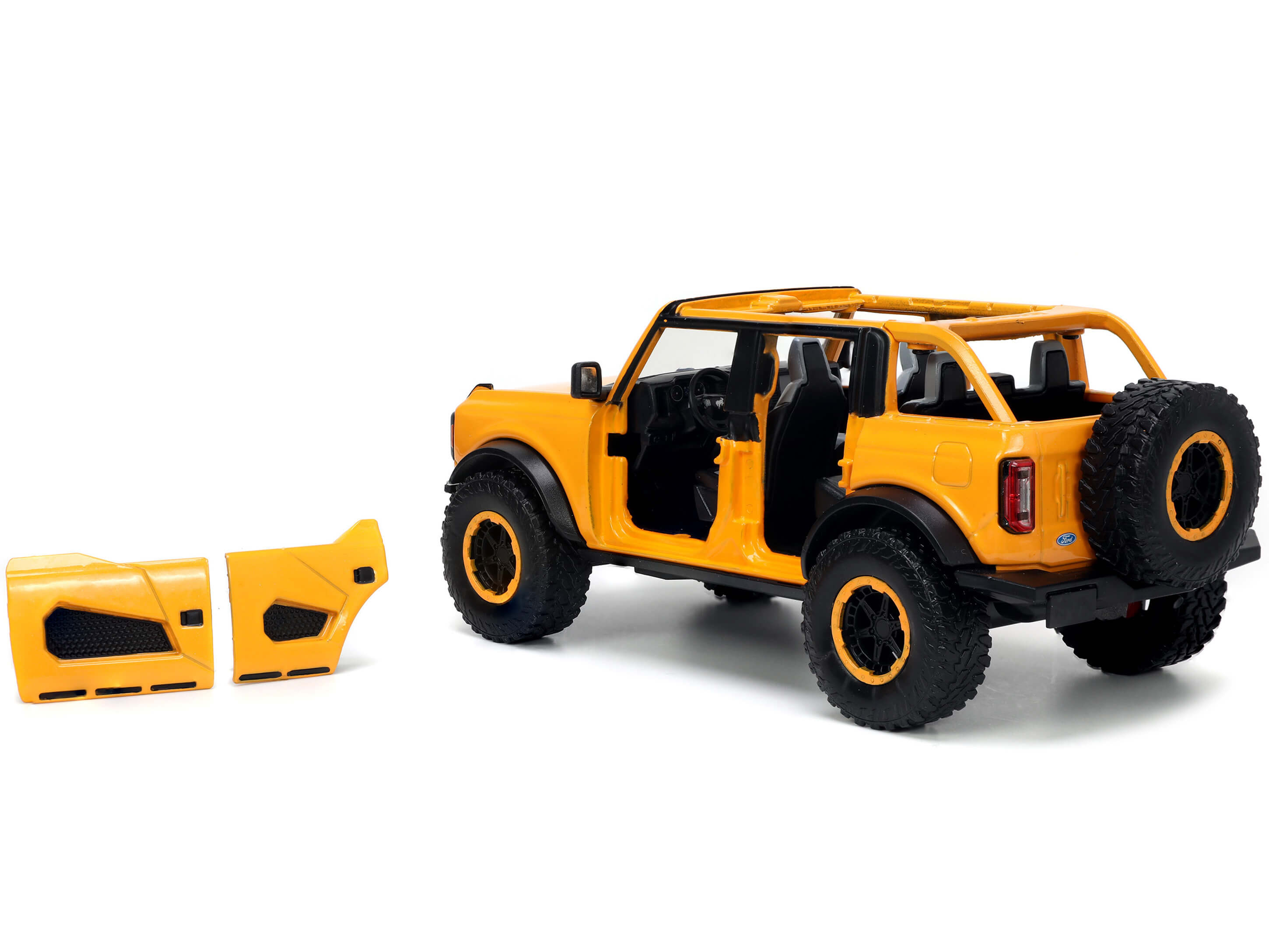 2021 Ford Bronco Orange Metallic with Extra Wheels "Just Trucks" Series 1/24 Diecast Model Car by Jada - image 3