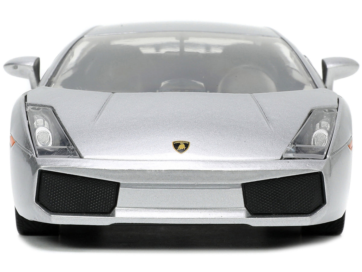Lamborghini Gallardo Superleggera Silver Metallic with Yellow Stripes "Hyper-Spec" Series 1/24 Diecast Model Car by Jada - image 4